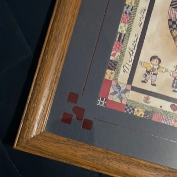 Patchwork Heart and Children Framed Art - Picture 6 of 8